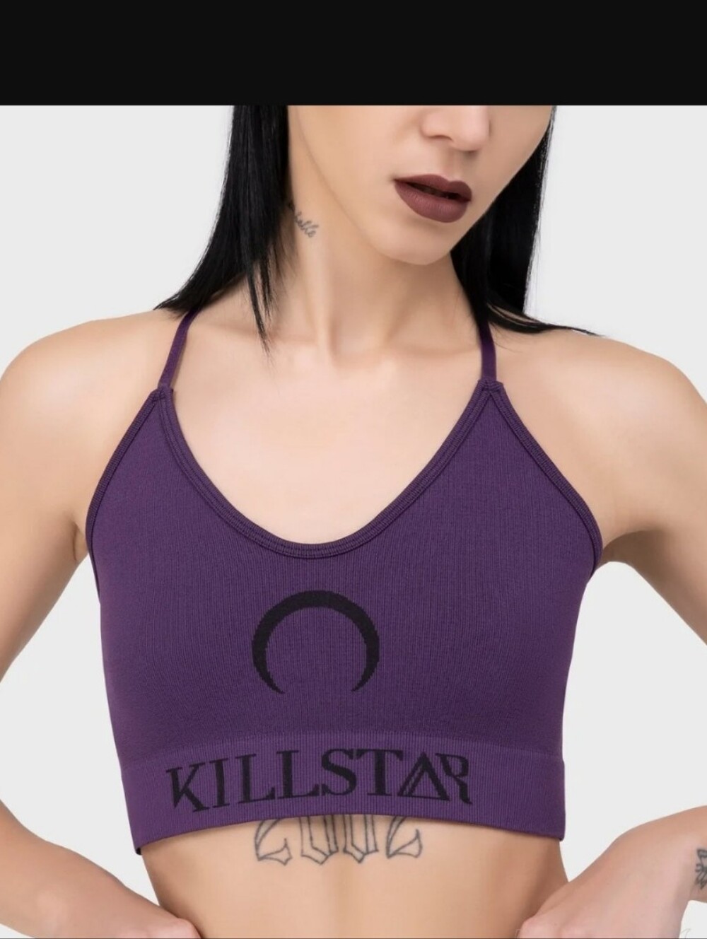 Killstar Women's Purple Seamless Scoop Bralette - Picture 4 of 7